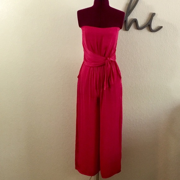 Xhilaration Pants - GUC Xhileration Pink Strapless Jumpsuit Sz. XS